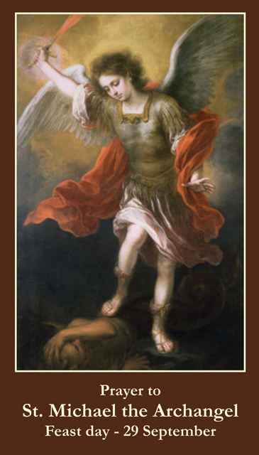 SEPTEMBER 29th: Prayer to St. Michael the Archangel Holy Card***BUYONEGETONEFREE***
